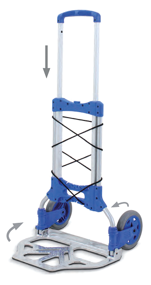Diable de manutention extra plat pliable en aluminium - capacité 120 kg