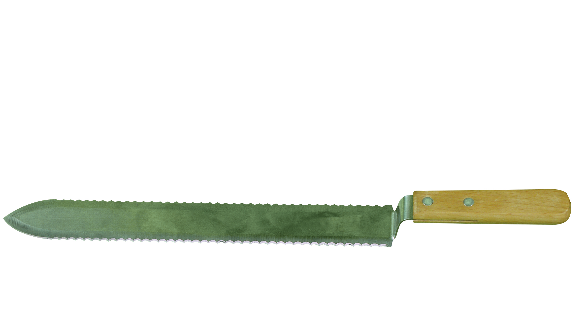 Couteau à désoperculer ICKO, lame inox dentelée 2 côtés 280 mm 