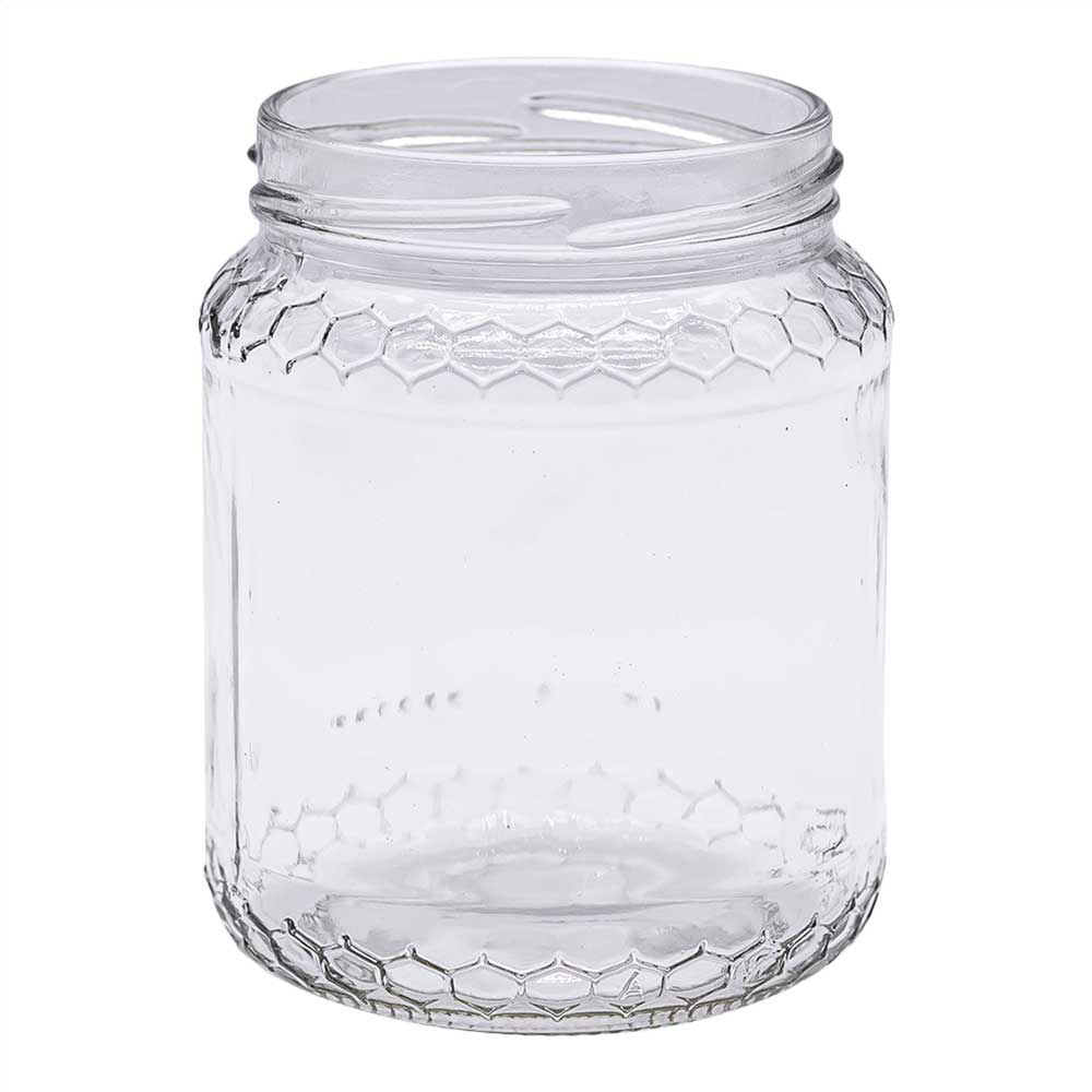 Pot en verre italvéoles 500g décor alvéoles to70 - 390ml