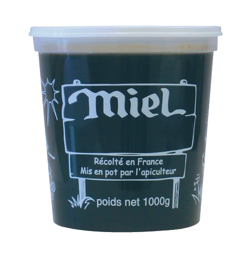Lot de 300 pots miel plastique 1kg nicot avec couvercles - blanc transparent