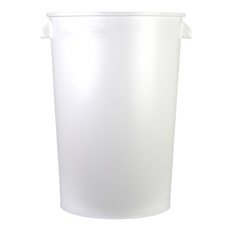 Seau plastique blanc 80kg (60l) avec couvercle