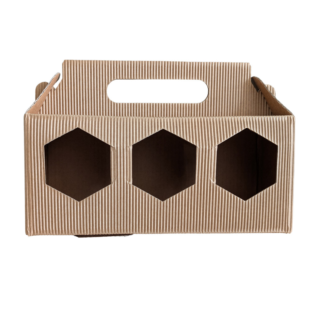 Coffret carton ondulé fenêtre alvéole pour 3 pots de 250g