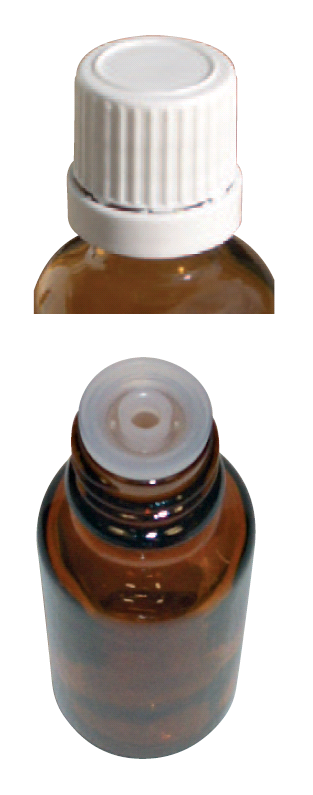 Flacons en verre brun de 30ml bague DIN 18 avec compte-gouttes- Lot de 10
