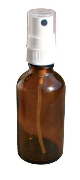 Flacons en verre brun de 50ml avec pompe spray et capot - Lot de 10