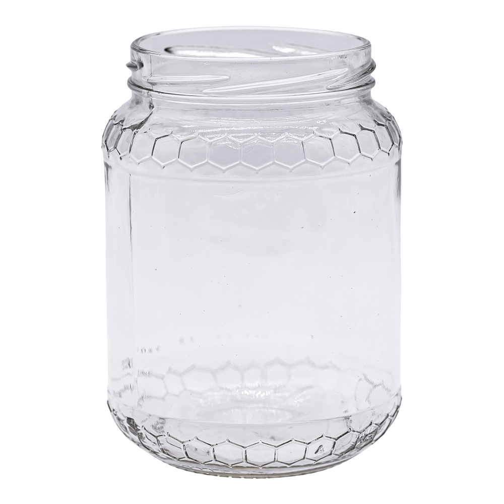 Pot en verre italvéoles 1 kg avec décor alvéoles to82 (770ml)
