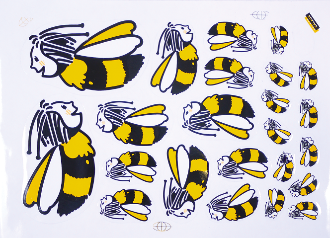 Autocollants abeille apifun - planche de 23 stickers décoratifs