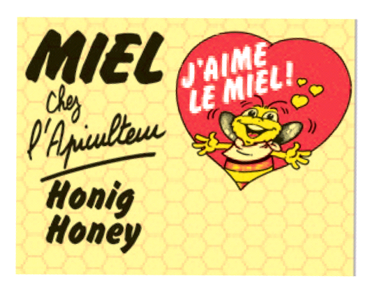 Panneau PVC 'cœur et abeille' pour vente de miel 50x40 cm