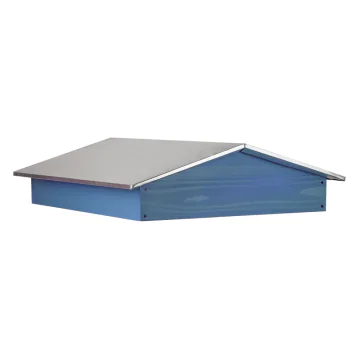 Toit chalet bois bleu et tôle pour ruche Dadant / Langstroth 10 cadres