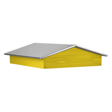 Toit chalet bois jaune et tôle pour ruche Dadant / Langstroth 10 cadres