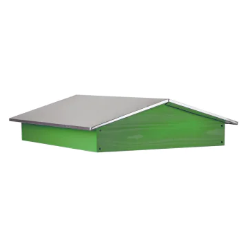 Toit chalet bois vert et tôle pour ruche Dadant / Langstroth 10 cadres