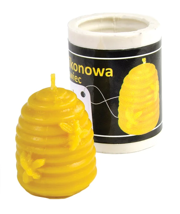 Moule à bougie silicone ruche en paille traditionnelle - petit format