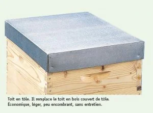 Toit tôle pour ruchette Langstroth 5 cadres 285x525x105 mm