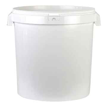 Seau plastique blanc 40kg (32L) avec couvercle