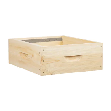 Hausse mi-bois dadant 9 cadres ruchéco avec bandes lisses