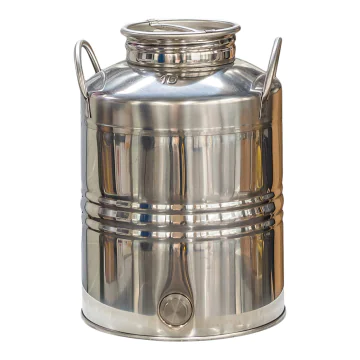 Fût alimentaire en inox 10l avec robinet pour huile et vin