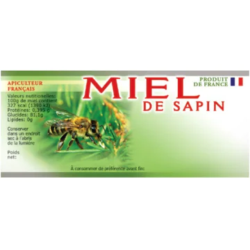Étiquettes personnalisables miel de sapin 116 x 50 mm (x100)