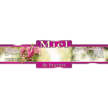 Étiquettes personnalisables miel de bruyère (100 ex.) - 185x55 mm