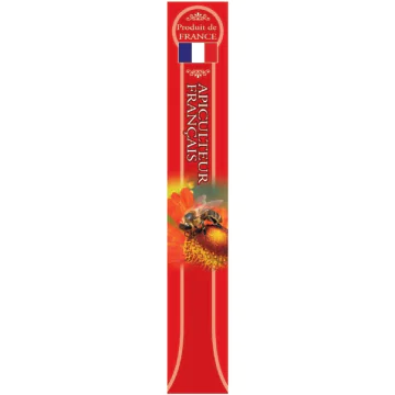 Étiquettes bande de garantie rouge "apiculteur français" pour pots de miel (100 pcs)