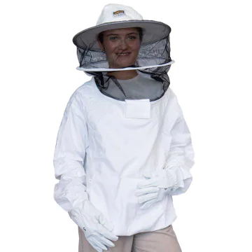 Vareuse apiculture avec chapeau zippé et gants intégrés - toile légère