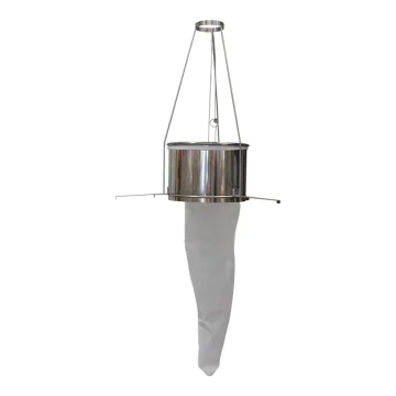 Tamis cheminée inox & 2 chaussettes filtrantes miel (200/350 microns)
