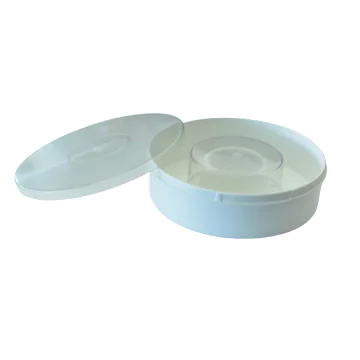 Nourrisseur rond plastique 0,5l sur couvre-cadres avec anti-noyade
