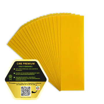 Palette de 250 - Cartons de 1 kg cire sélectionnée gaufrée PREMIUM - (130 X 410 mm)