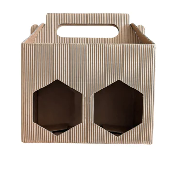 Coffret carton ondulé pour 2 pots de 500g - fenêtre alvéole