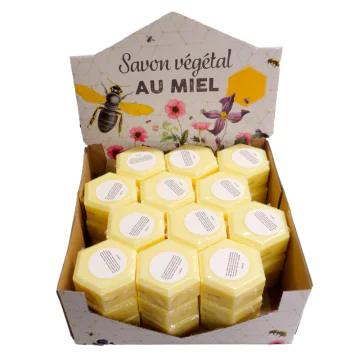 Présentoir de 36 savons au miel de thym 100 g - parfum miel