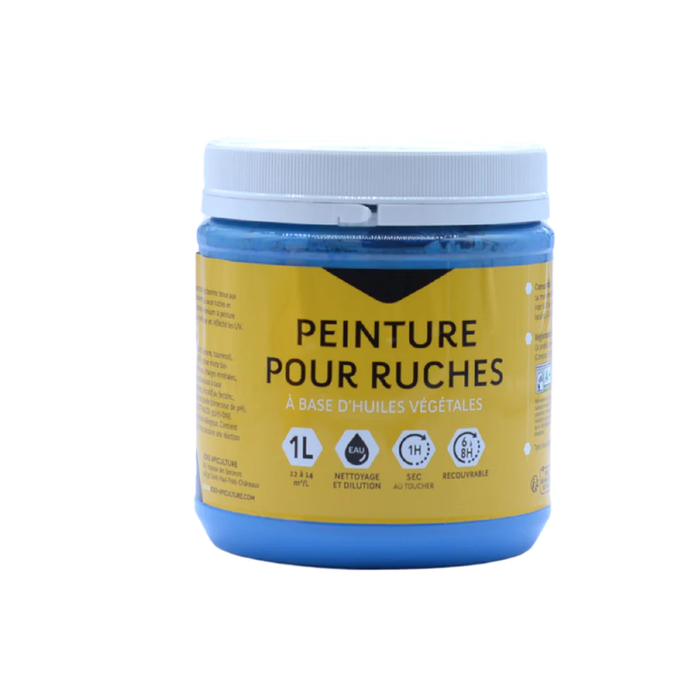 Peinture pour ruche aux huiles végétales bleue 1 L - ICKO