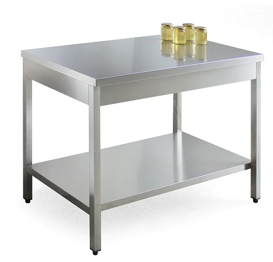 Table de miellerie en inox alimentaire - 2 niveaux - 120x70cm
