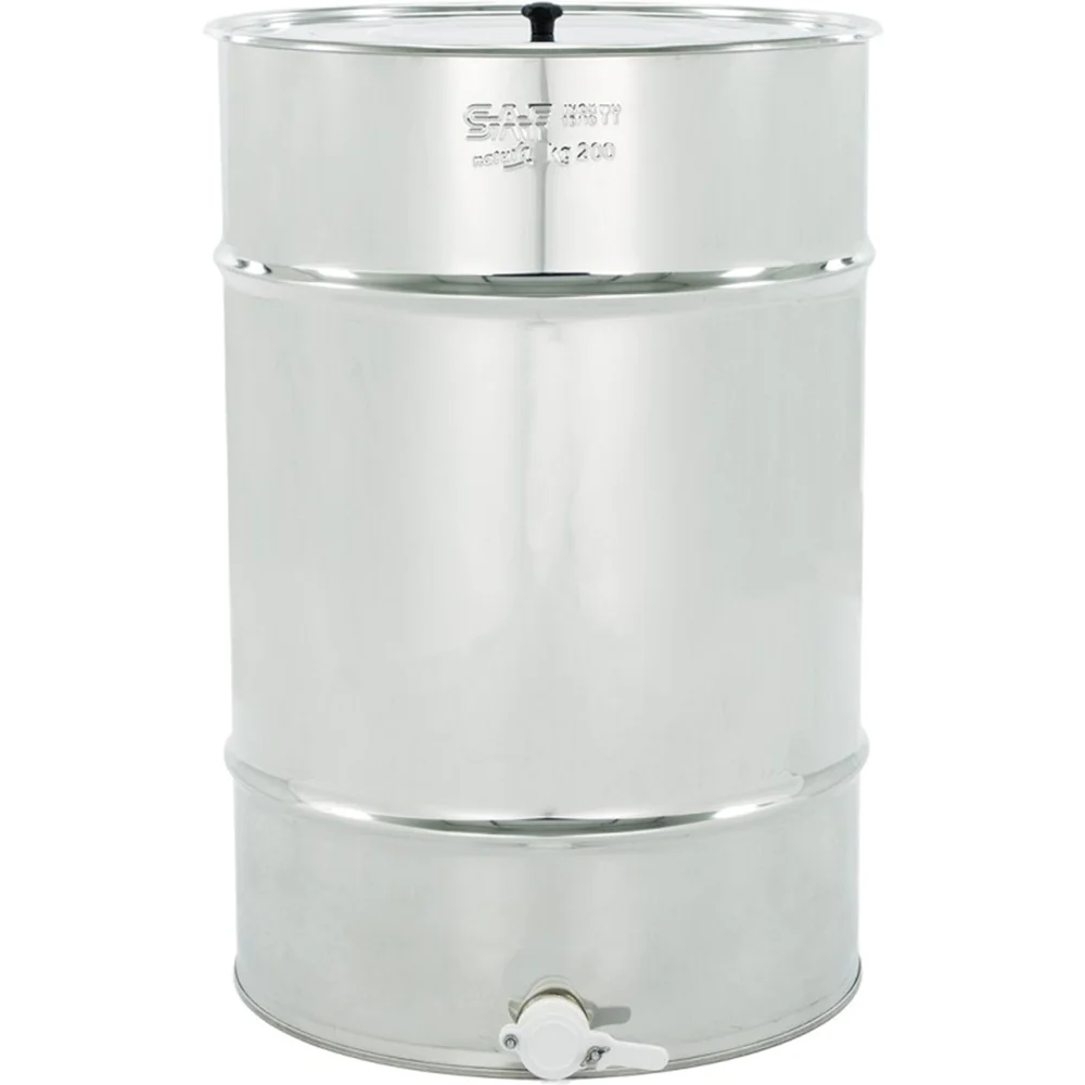 Maturateur miel inox 200 kg avec fond plat agrafé