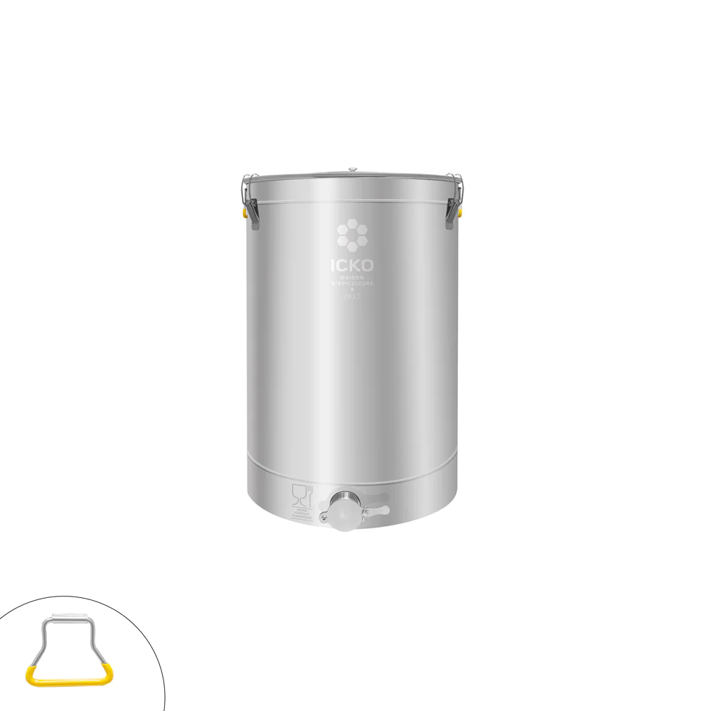 Maturateur miel inox icko 50 kg à évacuation totale avec robinet clapet