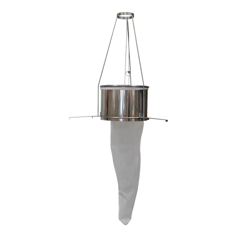 Tamis cheminée inox & 2 chaussettes filtrantes miel (200/350 microns)