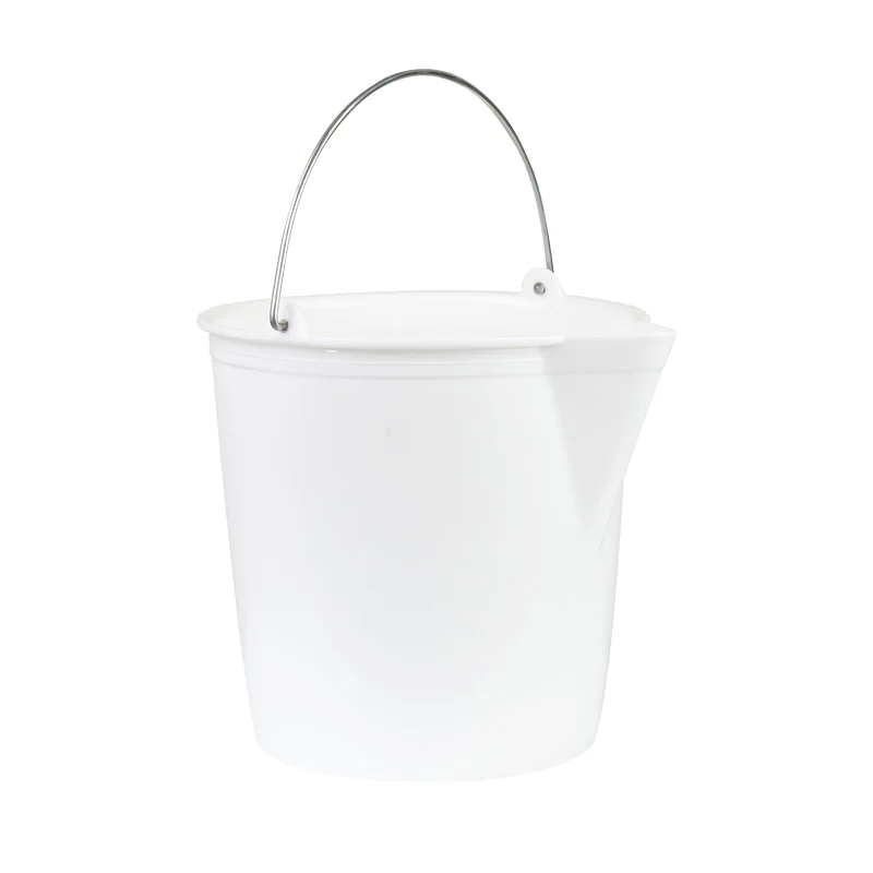 Seau plastique blanc gradué avec bec verseur - 10L