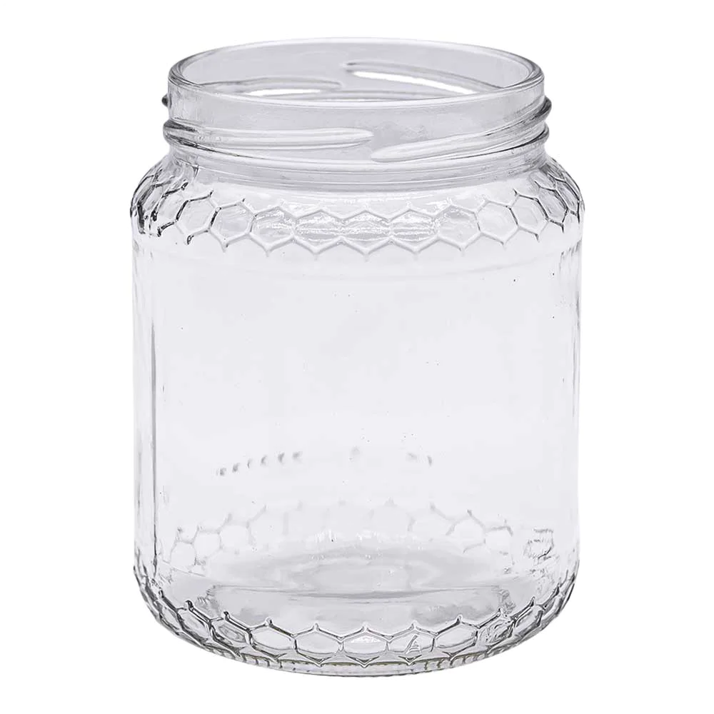 Pot en verre italvéoles 500g décor alvéoles to70 - 390ml