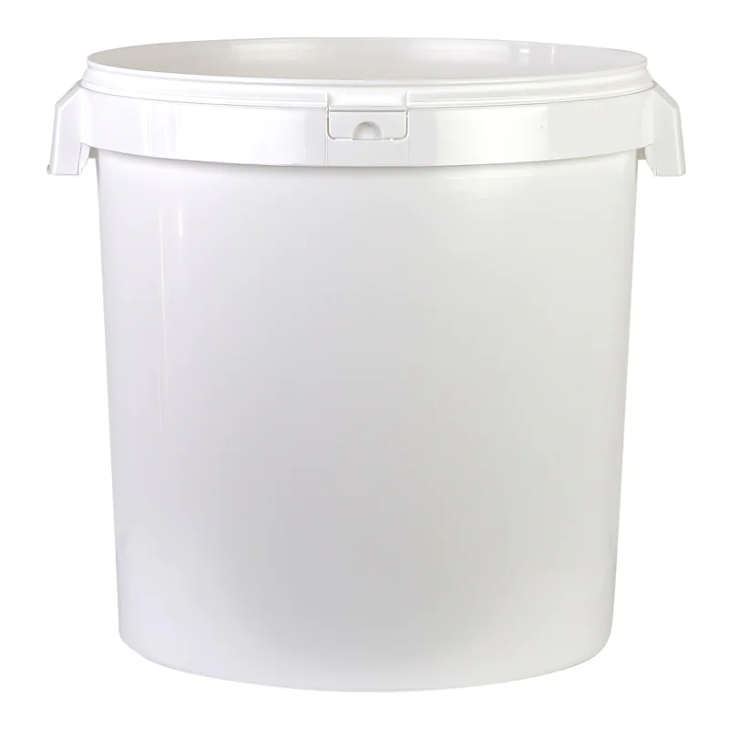Seau plastique blanc 40kg (32L) avec couvercle