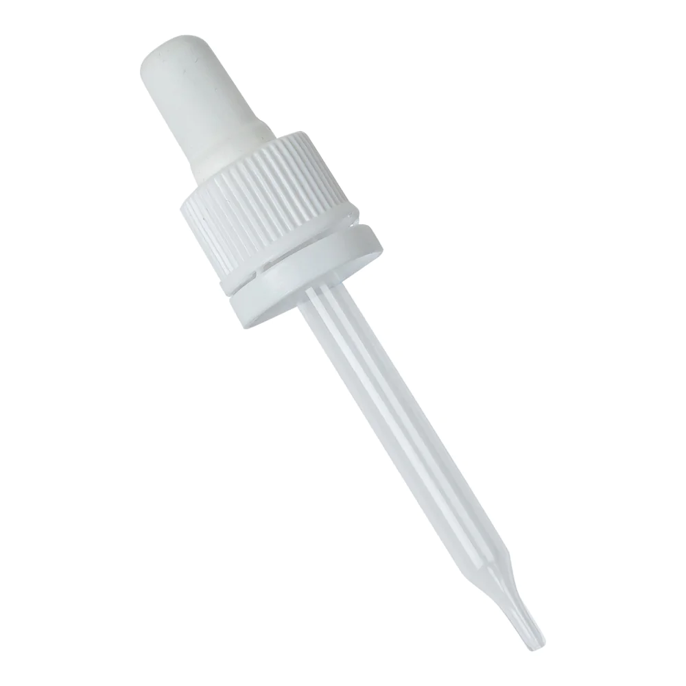 Pipettes compte-gouttes inviolables pour flacons bague DIN 18 - Lot de 10