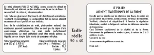 Contre-étiquettes adhésives informatives "le miel" 50x40mm