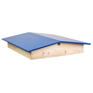 Toit chalet bois et tôle bleu pour ruche Dadant / Langstroth 10 cadres