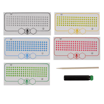 Coffret de marquage des reines avec pastilles numérotées et colle