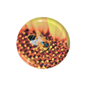 Capsules métalliques pasteurisables TO63 - fleur jaune - lot de 50