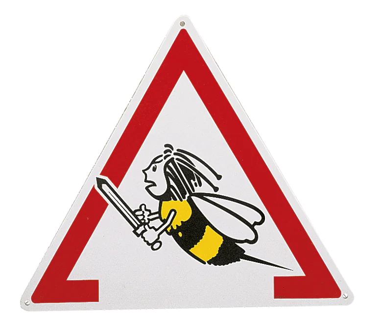 Panneau rucher triangulaire "attention abeilles" - signalétique réglementaire