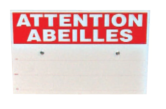Panneau de signalisation rucher personnalisable - attention abeilles - 400 x 250 mm