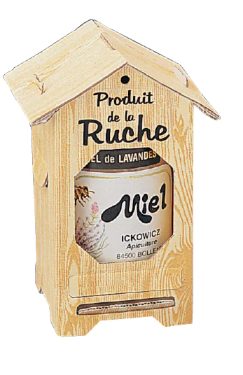 Coffret cadeau carton "mini-ruche" - pour 1 pot 500g
