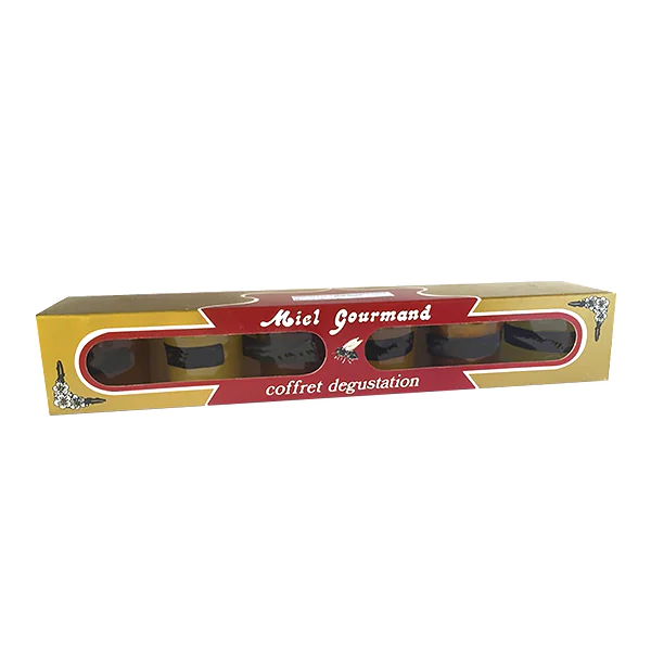 Coffret cadeau carton 'miel gourmand' - pour 6 pots de 50 g