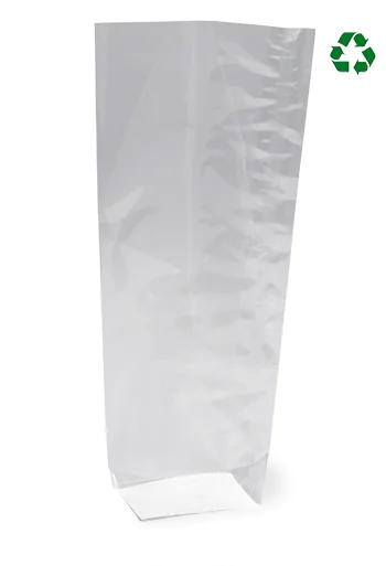 Sachets plastiques transparents avec fond carton 100x220 mm - Liasse de 100 sachets