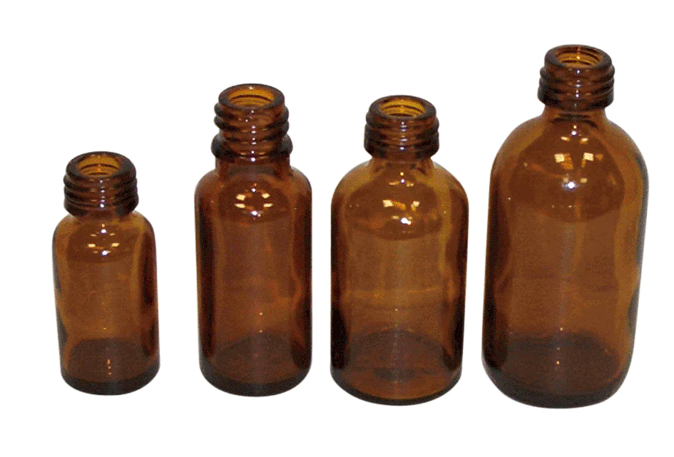 Flacons en verre brun de 15ml - Lot de 216