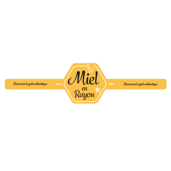 Etiquettes miel en rayon 340 x 30 mm - Rouleau de 500