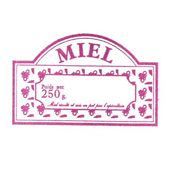 Étiquettes pot miel 250g style anglais neutre - rouleau 100
