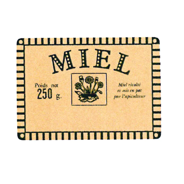 Étiquettes rustiques "miel 250 g" 53x38mm - rouleau 1500